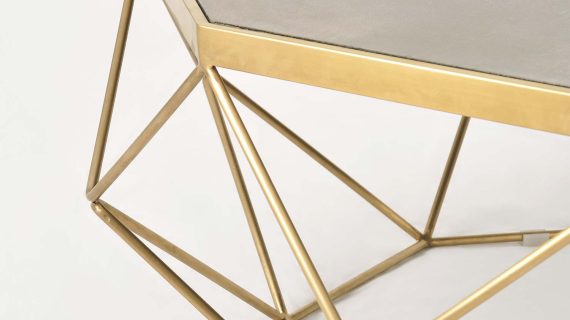 miniaturka Stolik glamour z cementowym blatem i geometryczną konstrukcją – Luxe