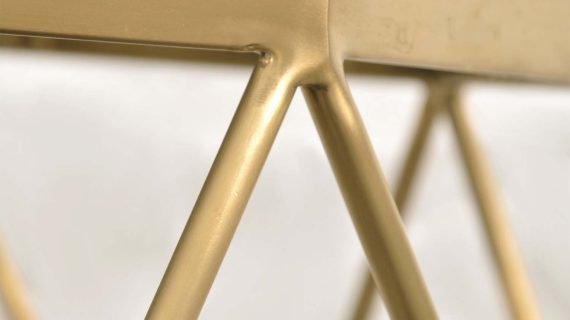 miniaturka Stolik glamour szary z betonowym blatem i złotą podstawą – Luxe