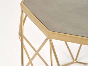 miniaturka Stolik glamour szary z betonowym blatem i złotą podstawą – Luxe