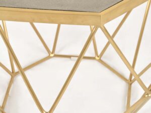 miniaturka Stolik glamour szary z betonowym blatem i złotą podstawą – Luxe