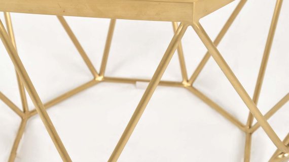 miniaturka Stolik glamour szary z betonowym blatem i złotą podstawą – Luxe