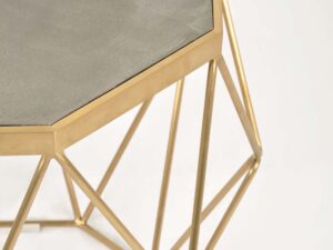 miniaturka Stolik glamour szary z betonowym blatem i złotą podstawą – Luxe