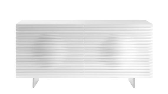 Biała Komoda Modern Classic 6 Szuflad Połysk – Brooklyn