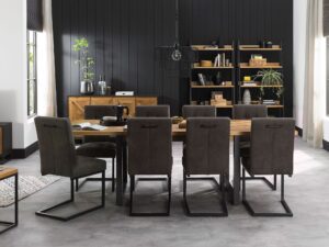 miniaturka Loftowy Stół Rozkładany Intarsja X Stalowe Nogi – Karma