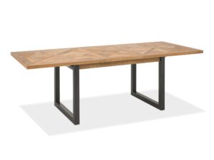 Loftowy Stół Rozkładany Intarsja X Stalowe Nogi – Karma
