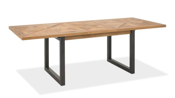 Loftowy Stół Rozkładany Intarsja X Stalowe Nogi – Karma