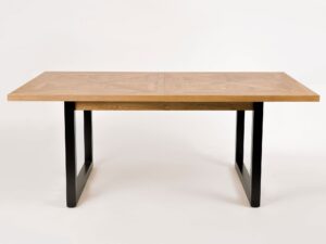 miniaturka Loftowy Stół Rozkładany Intarsja X Stalowe Nogi – Karma