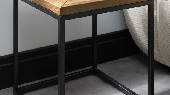 miniaturka Loftowy Stolik Drewniany Konstrukcja Stalowa – Karma