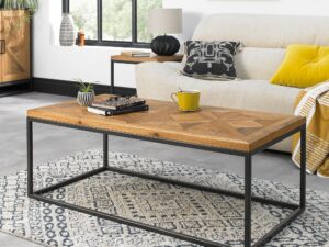 miniaturka Kawowy Stolik Loftowy Drewniany Stalowa Konstrukcja – Karma