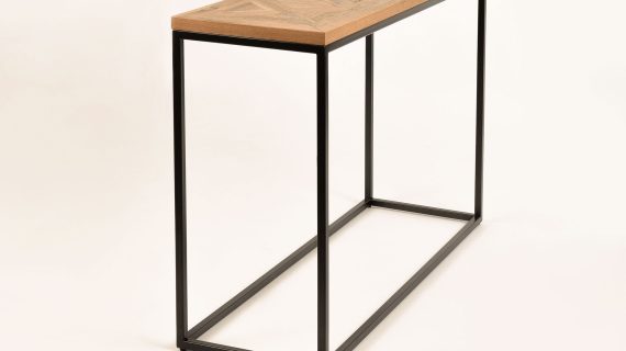 miniaturka Loftowa Konsola Drewniana z Ramą Stalową – Karma