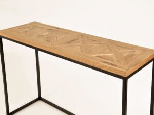 miniaturka Loftowa Konsola Drewniana z Ramą Stalową – Karma