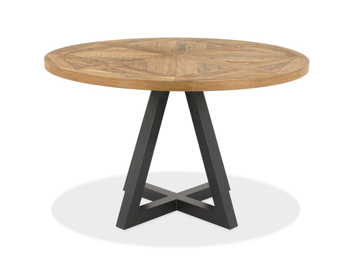 Loftowy Stół Okrągły Stalowy Stelaż Drewniany Blat – Karma