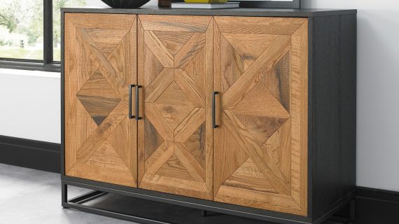 miniaturka Loftowa Komoda z Intarsją X Stalowa Konstrukcja – Karma