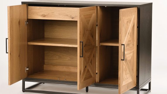 miniaturka Loftowa Komoda z Intarsją X Stalowa Konstrukcja – Karma