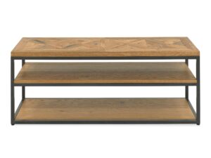 Loftowy Stolik RTV Drewniany Stalowe Nogi – Karma