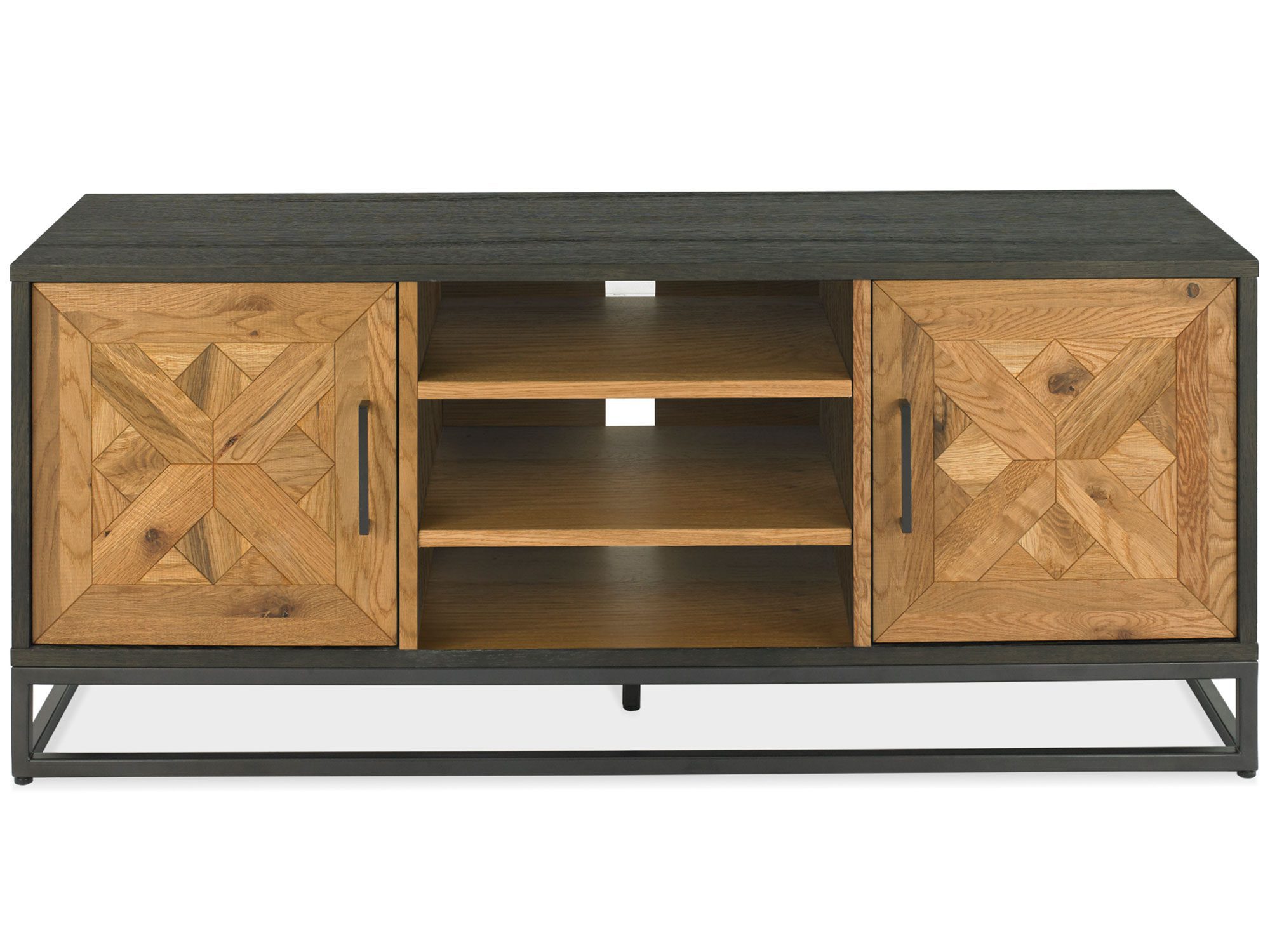 Loftowa szafka RTV na metalowym spodzie Loftowa szafka RTV na metalowym spodzie