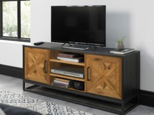 miniaturka RTV Komoda Loftowa Naturalne Drewno Stalowe Nogi – Karma