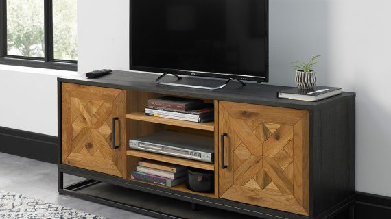 miniaturka RTV Komoda Loftowa Naturalne Drewno Stalowe Nogi – Karma