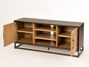 miniaturka RTV Komoda Loftowa Naturalne Drewno Stalowe Nogi – Karma