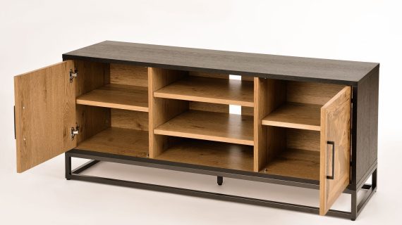 miniaturka RTV Komoda Loftowa Naturalne Drewno Stalowe Nogi – Karma