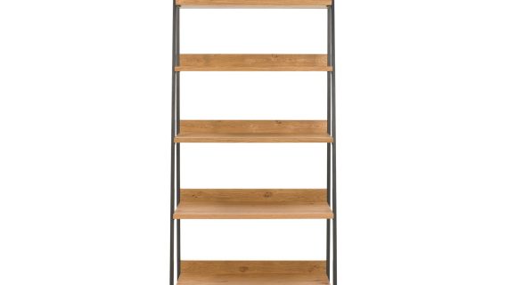 Loftowy Regał Naturalne Drewno Stalowe Nogi – Karma