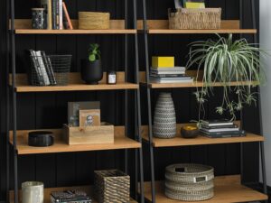 miniaturka Loftowy Regał Naturalne Drewno Stalowe Nogi – Karma