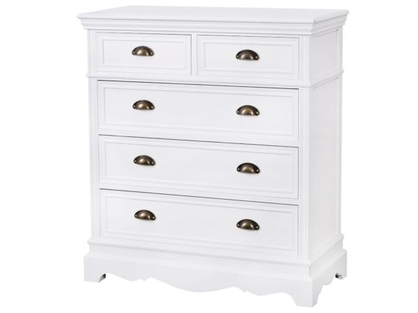 Biurko z górną półką i ozdobnymi uchwytami w stylu rustykalnym