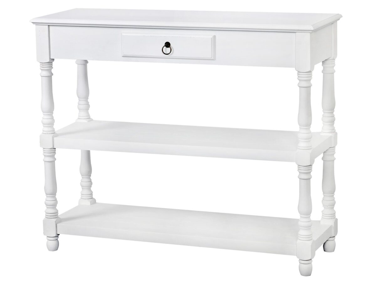 Konsola klasyczna z rzeźbieniami i metalowymi uchwytami – Latina