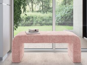 miniaturka Ławka Elegancka Tapicerowana Tkanina Szenilowa – Edinburgh