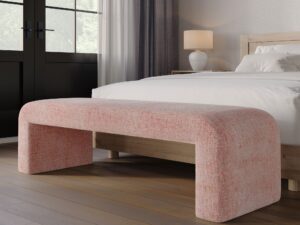 miniaturka Ławka Elegancka Tapicerowana Tkanina Szenilowa – Edinburgh