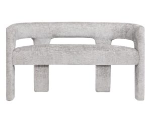 Ławka Tapicerowana Srebrnoszara Luksusowa Tapicerka Szenilowa – Edinburgh