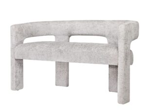 miniaturka Ławka Tapicerowana Srebrnoszara Luksusowa Tapicerka Szenilowa – Edinburgh