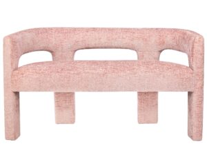 Ławka Tapicerowana Jasnoróżowa Luksusowa Tapicerka Szenilowa – Edinburgh