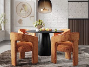 miniaturka Stół 127cm Mid-Century Okrągły Blat Stożkowa Podstawa – Avola