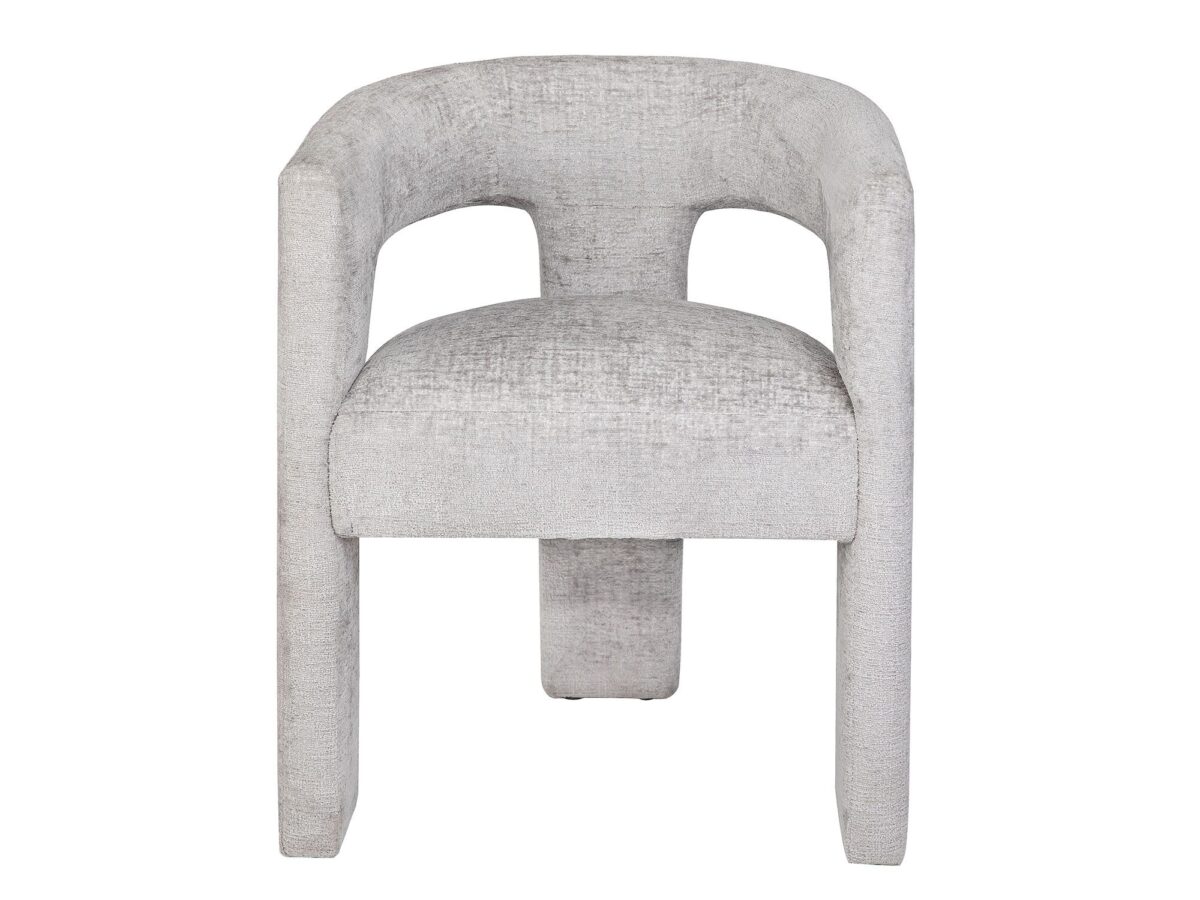 Srebrnoszare Krzesło Tapicerowane Tapicerka Szenilowa – Edinburgh