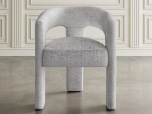 miniaturka Srebrnoszare Krzesło Tapicerowane Tapicerka Szenilowa – Edinburgh