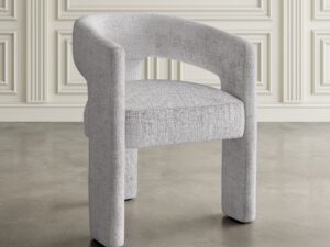 miniaturka Srebrnoszare Krzesło Tapicerowane Tapicerka Szenilowa – Edinburgh
