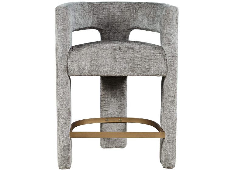 Hoker w kolorze popielatym na drewnianych nogach
