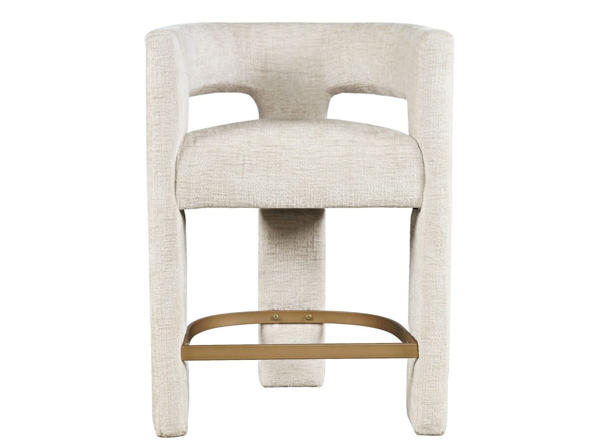 Tapicerowany Hoker Obłe Kształty Metalowy Podnóżek – Edinburgh