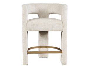 Tapicerowany Hoker Obłe Kształty Metalowy Podnóżek – Edinburgh