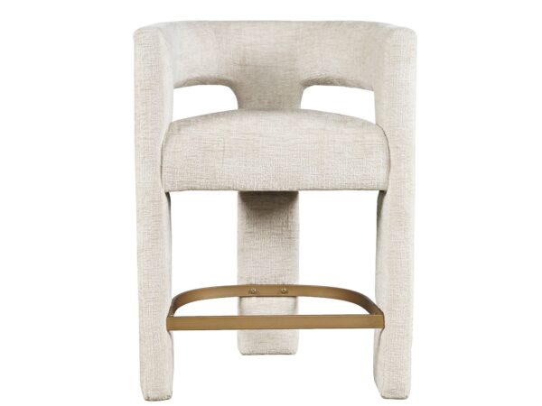 Fotel barowy tapicerowany w jasnym beżu