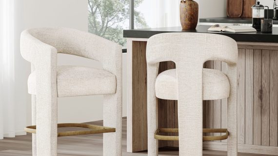 miniaturka Tapicerowany Hoker Obłe Kształty Metalowy Podnóżek – Edinburgh