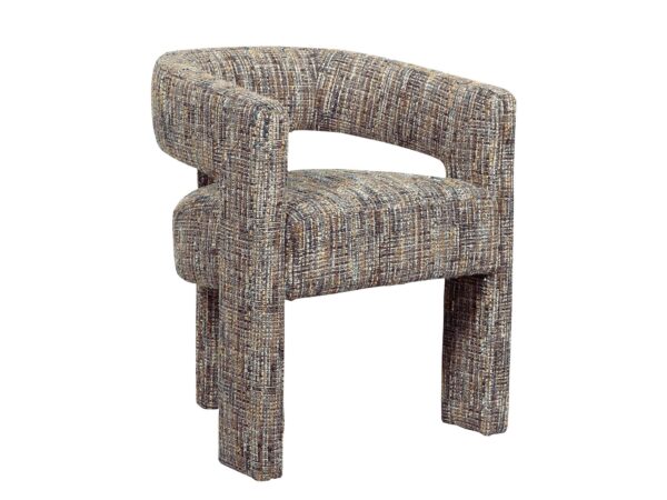 Cynamonowe krzesło tapicerowane w nowoczesnym kształcie