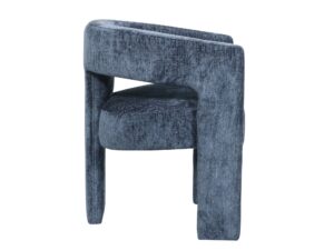 miniaturka Granatowe Krzesło Tapicerowane Obłe Kształty Luksusowa Tapicerka