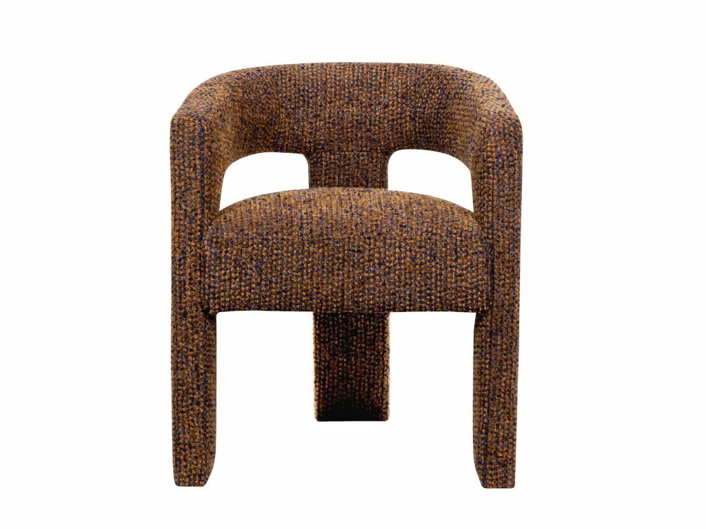 Niebiesko-Cynamonowe Krzesło Tapicerowane Obłe Kształty – Edinburgh