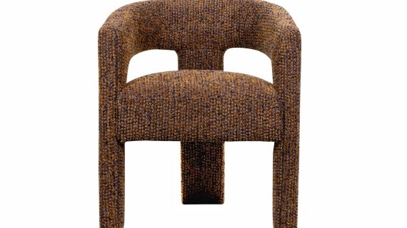 Niebiesko-Cynamonowe Krzesło Tapicerowane Obłe Kształty – Edinburgh