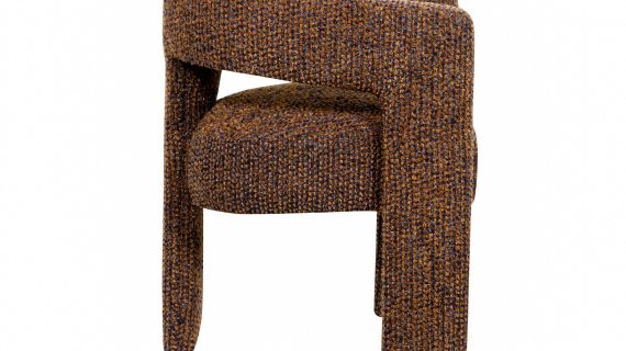 miniaturka Niebiesko-Cynamonowe Krzesło Tapicerowane Obłe Kształty – Edinburgh