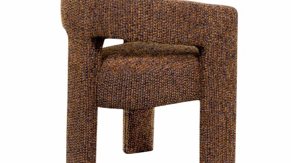 miniaturka Niebiesko-Cynamonowe Krzesło Tapicerowane Obłe Kształty – Edinburgh