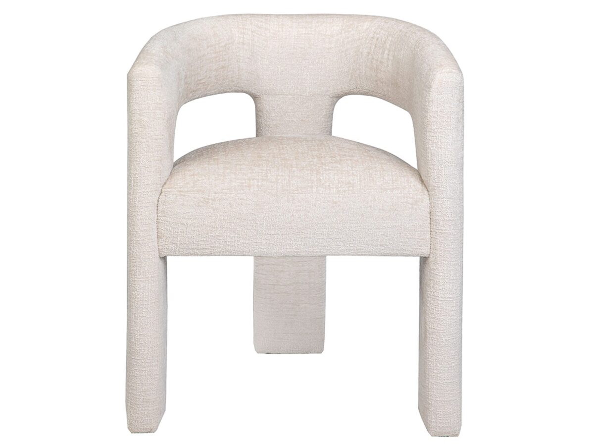 Tapicerowane Krzesło Jasnobeżowe Tkanina Szenilowa – Edinburgh