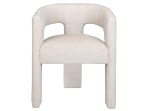 Tapicerowane Krzesło Jasnobeżowe Tkanina Szenilowa – Edinburgh